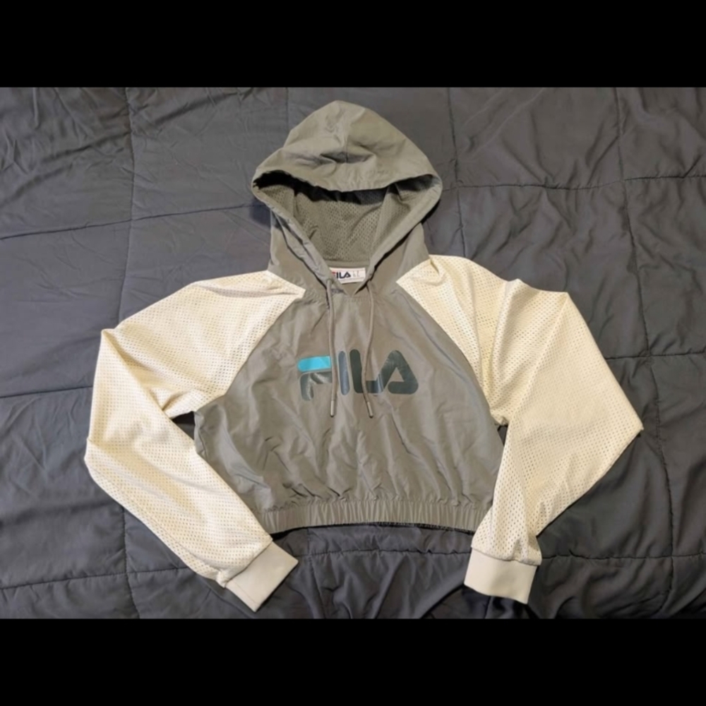 Size M -  Fila Isha Crop Hoodie with Mesh Lining